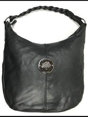 Mulberry Black Braided-Handle Leather Hobo